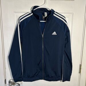 Adidas Navy Blue track suit jacket. Full Zip. Womens Medium. Athletic